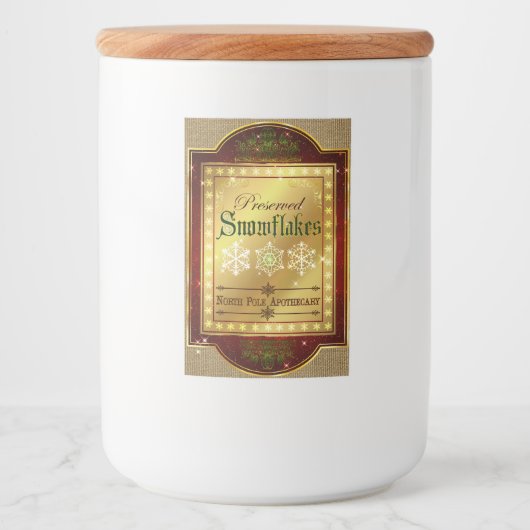 Kerst Apothecary Snowflakes Label Voedselcontainer Etiket (Voorkant)