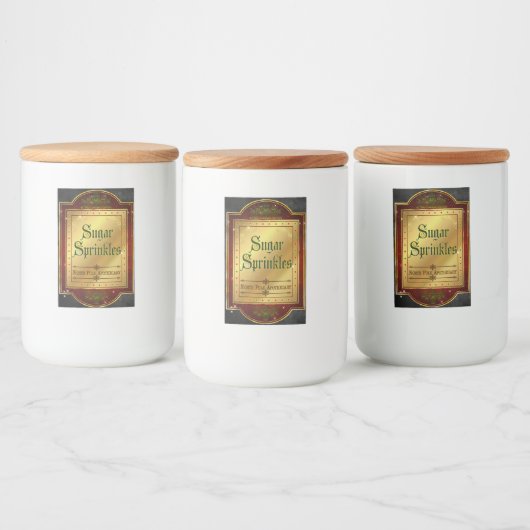 Kerst Apothecary Sugar Sprinkles Label Voedselcontainer Etiket (Flessen)