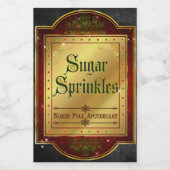 Kerst Apothecary Sugar Sprinkles Label Voedselcontainer Etiket (Enkel label)