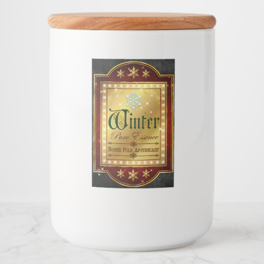 Kerst Apothecary Winter Essence Label Voedselcontainer Etiket (Voorkant)