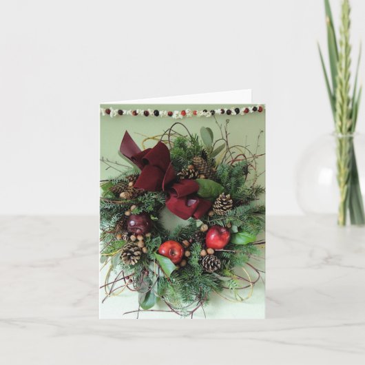 Kerst appel krans  feestdagen kaart (Voorkant)