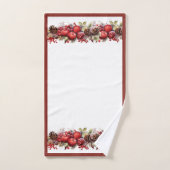 Kerst appels dennenappels holly bessen bad handdoek (Handdoek)