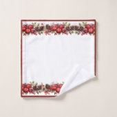 Kerst appels dennenappels holly bessen bad handdoek (Wasdoekje)