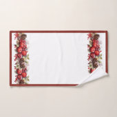Kerst appels dennenappels holly bessen bad handdoek (Handdoek)