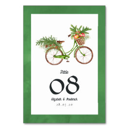 Kerst appels en dennen fiets winter bruiloft kaart