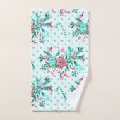 Kerst Aqua Blauw roze Cookie Festijn  Bad Handdoek (Handdoek)