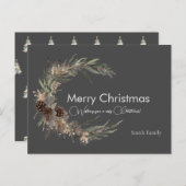 Kerst aquarel zwart Briefkaart (Voorkant / Achterkant)