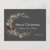 Kerst aquarel zwart Briefkaart (Voorkant)