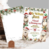 Kerst Arctic Animals Fun Verjaardag Uitnodiging