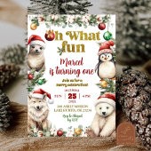 Kerst Arctic Animals Fun Verjaardag Uitnodiging