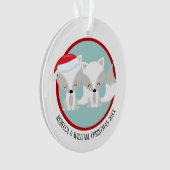 Kerst Arctic Fox gepersonaliseerde foto Ornament (voorkant)
