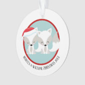 Kerst Arctic Fox gepersonaliseerde foto Ornament (voorkant)