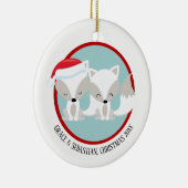 Kerst Arctic Vossen gepersonaliseerd Keramisch Ornament (Rechts)