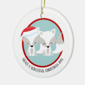 Kerst Arctic Vossen gepersonaliseerd Keramisch Ornament (Links)