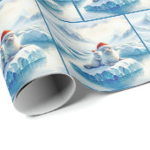 Kerst Arctische zeehonden met Santa Hats Cadeaupapier (Rol Hoek)