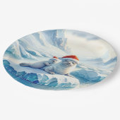 Kerst Arctische zeehonden met Santa Hats Papieren Bordje (Gekanteld)