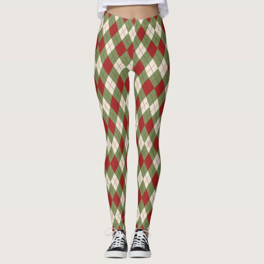 Kerst Argyle Leggings (Voorkant)