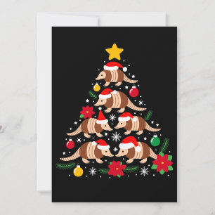 Kerst Armadillo Boom Santa Hoed Ornamenten Xmas Kaart