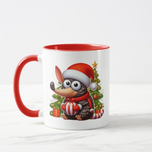 Kerst Armadillo toevoegen monogram Mok (Links)