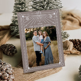 Kerst Art Deco Line Art Foto Vakantie Kaart