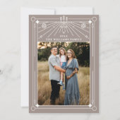 Kerst Art Deco Line Art Foto Vakantie Kaart (Voorkant)