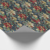 Kerst Art Nouveau Bloemenpatroon Cadeaupapier (Hoek)