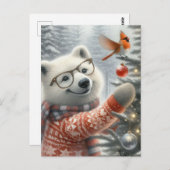 Kerst Artic Fox en kardinaal Briefkaart (Voorkant / Achterkant)