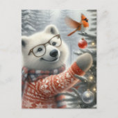 Kerst Artic Fox en kardinaal Briefkaart (Voorkant)