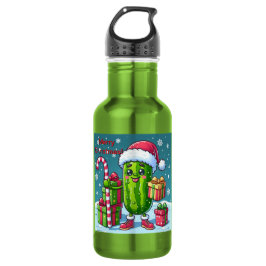 Kerst augurk met geschenken waterfles