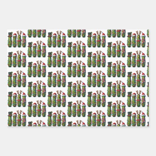 Kerst augurken in pot cadeau wrap papier inpakpapier vel (Voorkant 3)