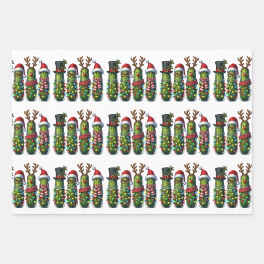 Kerst augurken in pot cadeau wrap papier inpakpapier vel (Voorkant 2)