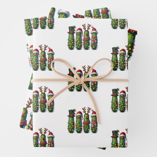 Kerst augurken in pot cadeau wrap papier inpakpapier vel (In situ)