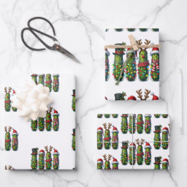 Kerst augurken in pot cadeau wrap papier inpakpapier vel