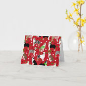 Kerst Australische Herdershond Kaart (Gele Bloem)