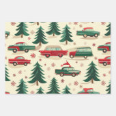 Kerst auto patroon inpakpapier vel (Voorkant 2)