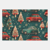 Kerst auto patroon inpakpapier vel (Voorkant)