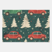 Kerst auto patroon inpakpapier vel (Voorkant 3)