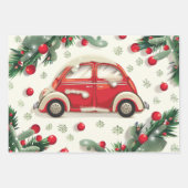 Kerst auto patroon inpakpapier vel (Voorkant 2)