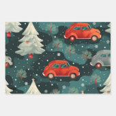 Kerst auto patroon inpakpapier vel (Voorkant 3)