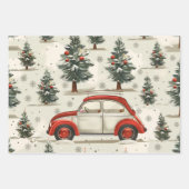 Kerst auto patroon inpakpapier vel (Voorkant 2)