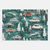 Kerst auto patroon inpakpapier vel (Voorkant 2)