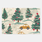 Kerst auto patroon inpakpapier vel (Voorkant)