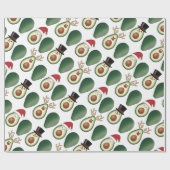 Kerst Avocado Frosty, Rudolph en Santa Cadeaupapier (Vlak)