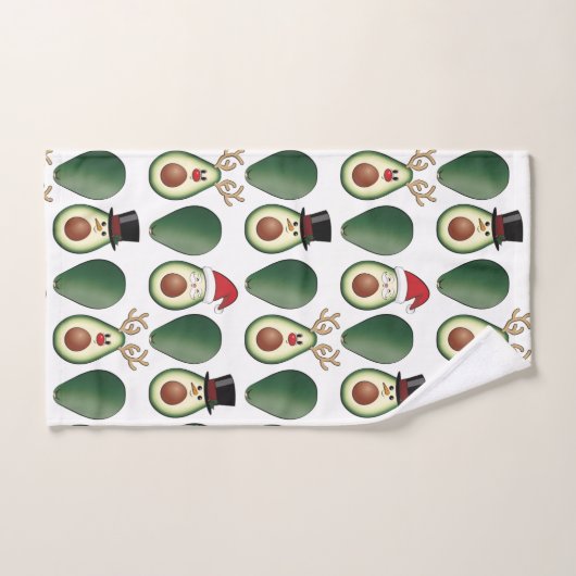 Kerst Avocado Frosty, Rudolph en Santa Handdoek (Handdoek)