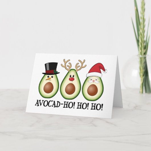 Kerst Avocado Frosty, Rudolph en Santa Kaart (Voorkant)