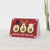 Kerst Avocado Frosty, Rudolph en Santa Kaart (Voorkant)
