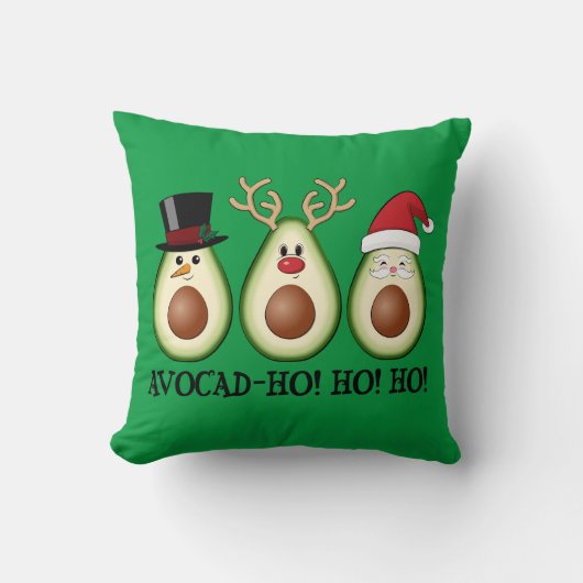 Kerst Avocado Frosty, Rudolph en Santa Kussen (Voorkant)