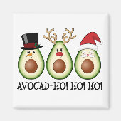 Kerst Avocado Frosty, Rudolph en Santa Magneet (Voorkant)