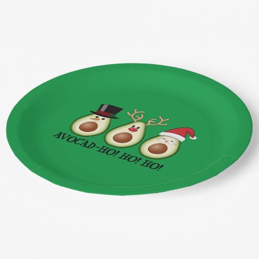 Kerst Avocado Frosty, Rudolph en Santa Papieren Bordje (Gekanteld)