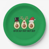 Kerst Avocado Frosty, Rudolph en Santa Papieren Bordje (Voorkant)